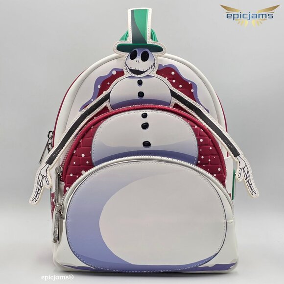 Loungefly Handbags - Loungefly The Nightmare Before Christmas Snowman Jack Skellington Mini Backpack
